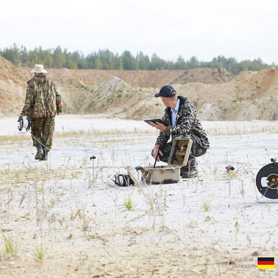 OKM GeoSeeker water detector in use